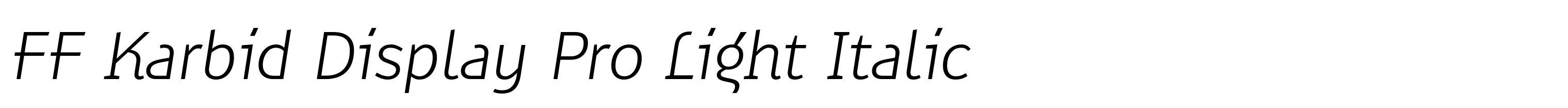 FF Karbid Display Pro Light Italic
